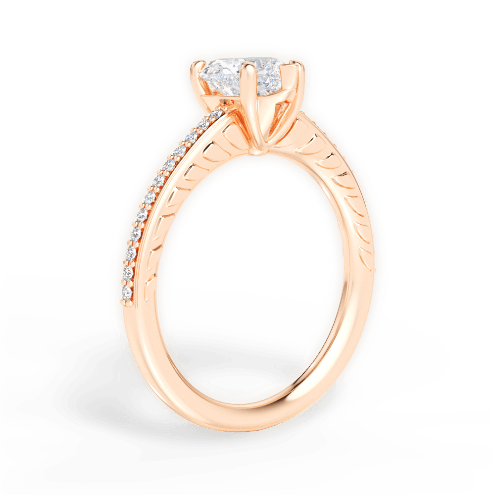Caroline Heart Cut Lab Grown Diamond 18Kt Rose Gold Engagement Ring - View 2
