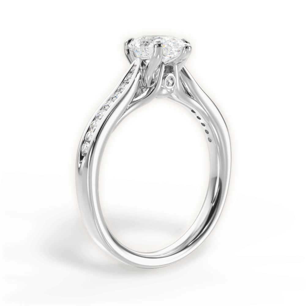 Elena Pear Cut Lab Grown Diamond Platinum Engagement Ring - View 3