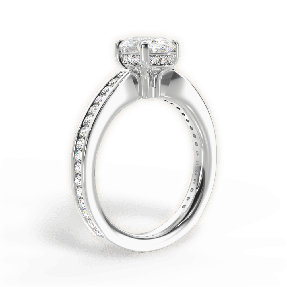 Katelyn Oval Cut Lab Grown Diamond Platinum Engagement Ring - View 4