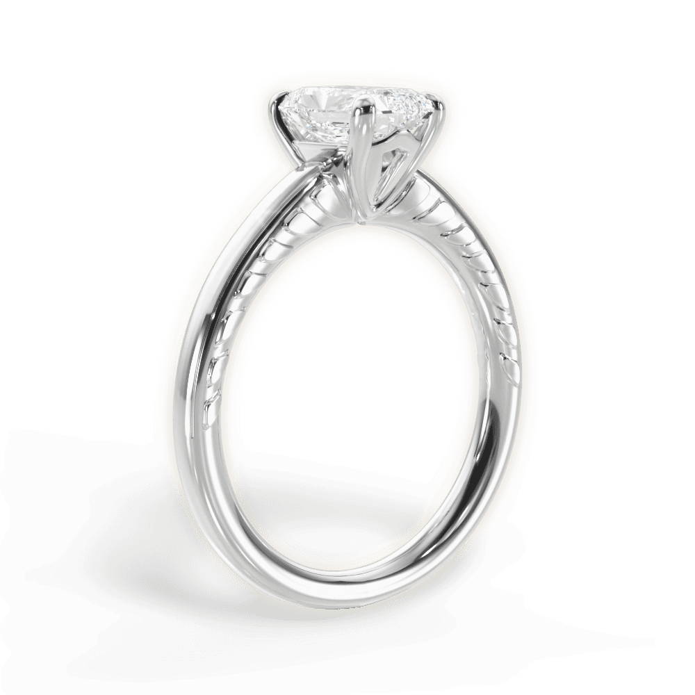 Annette Radiant Cut Lab Grown Diamond 18Kt White Gold Engagement Ring - View 2