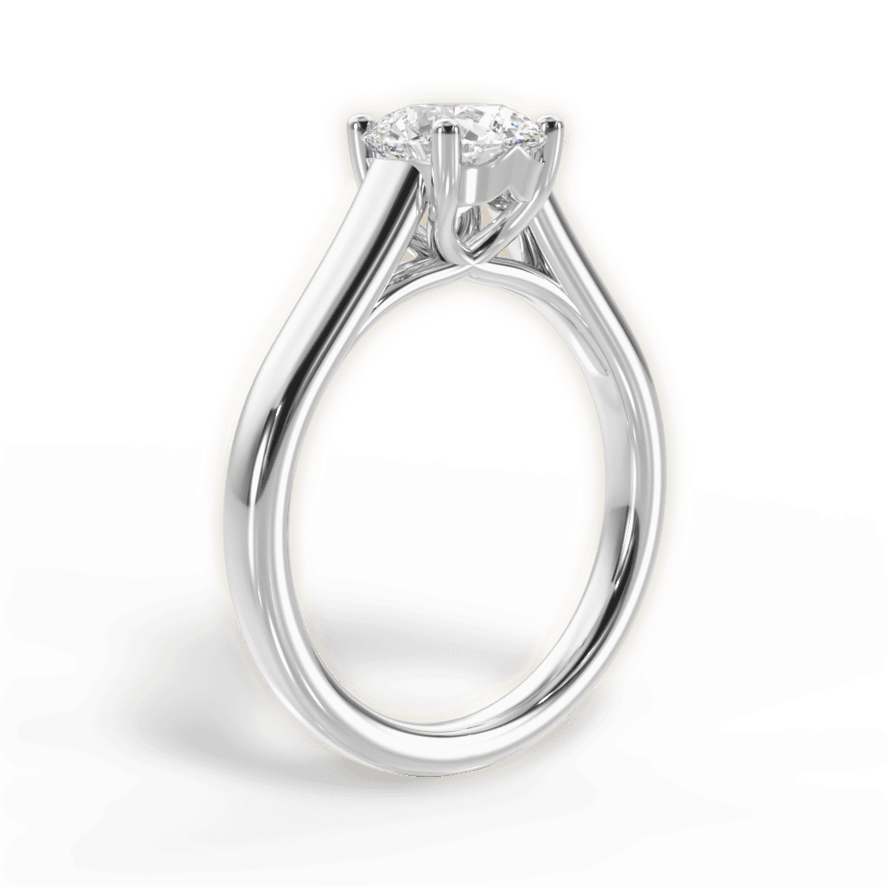 Ariana Round Cut Lab Grown Diamond 14Kt White Gold Engagement Ring - View 3