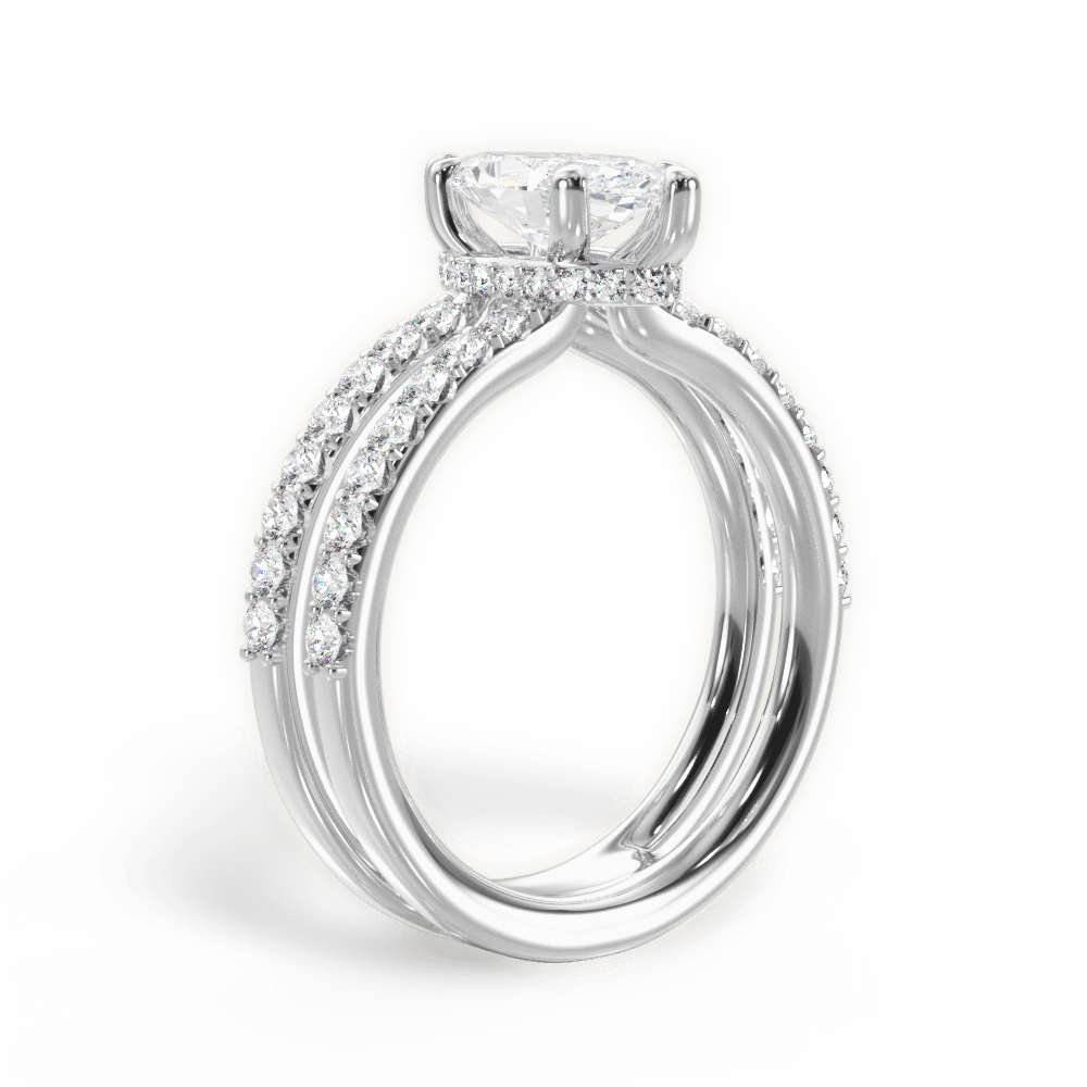 Christie Marquise Cut Lab Grown Diamond 14Kt White Gold Engagement Ring - View 4