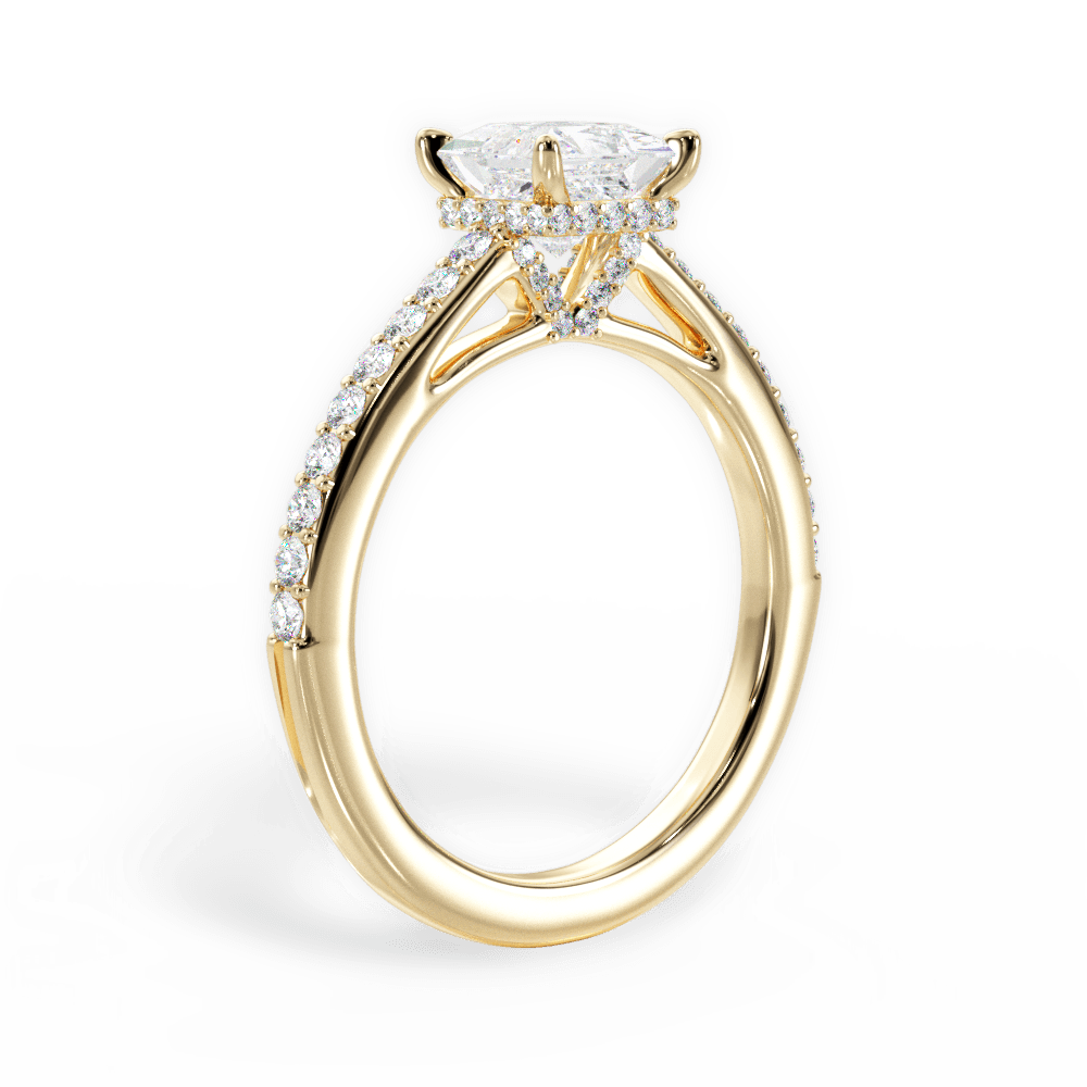Joan Princess Cut Lab Grown Diamond 18Kt Yellow Gold Engagement Ring - View 3