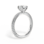 Kristen Round Cut Lab Grown Diamond 14Kt White Gold Engagement Ring - View 3