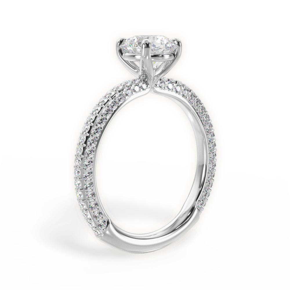 Kristen Round Cut Lab Grown Diamond 14Kt White Gold Engagement Ring - View 3