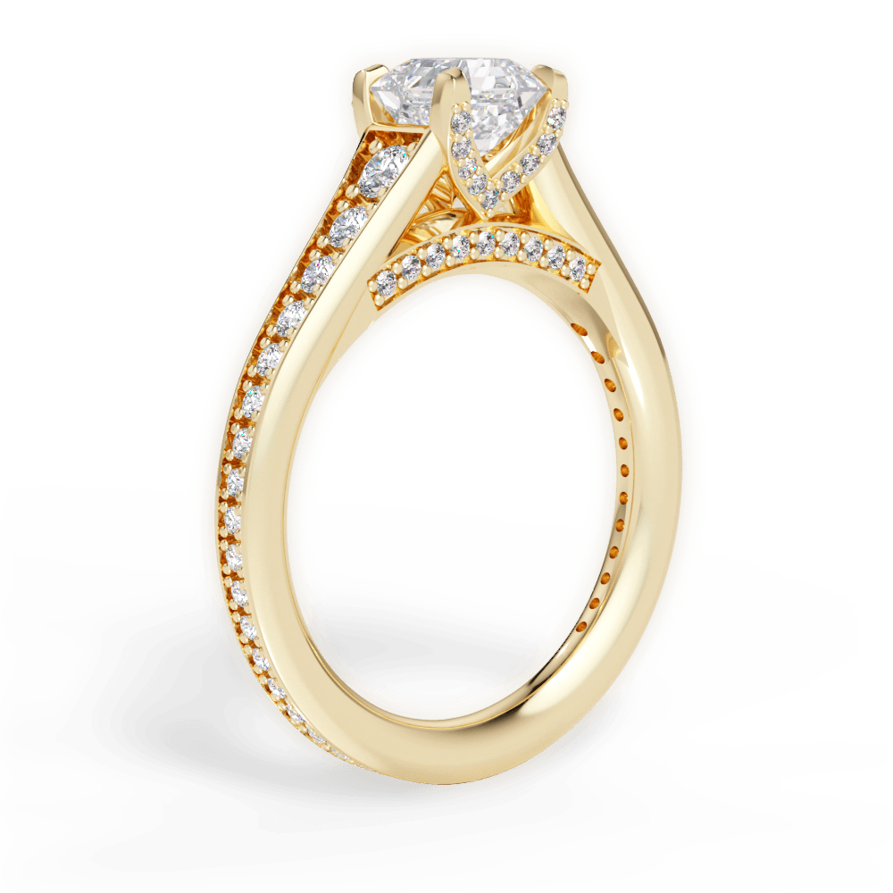 Leslie Asscher Cut Lab Grown Diamond 18Kt Yellow Gold Engagement Ring - View 2