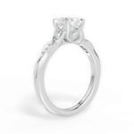 Cassie Oval Cut Lab Grown Diamond 18Kt White Gold Engagement Ring - View 3