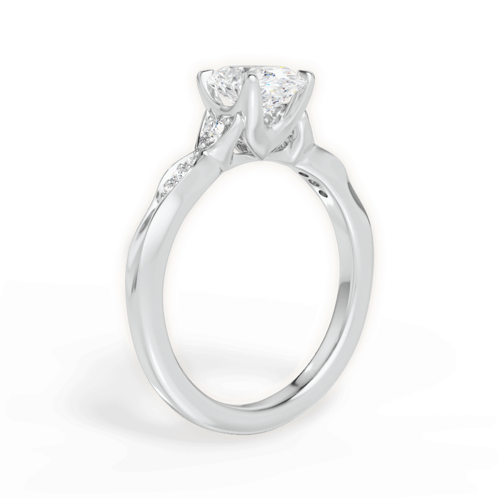Cassie Oval Cut Lab Grown Diamond 14Kt White Gold Engagement Ring - View 3