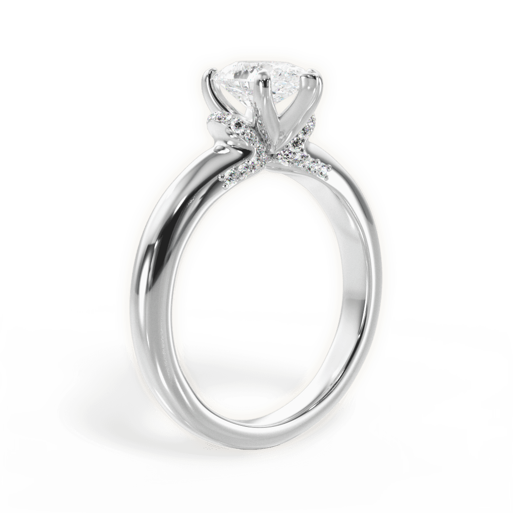 Florence Pear Cut Lab Grown Diamond 18Kt White Gold Engagement Ring - View 2