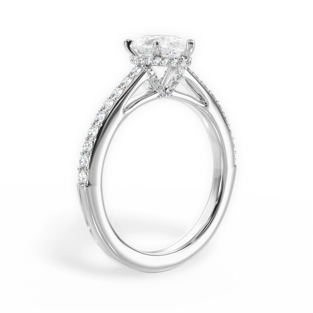 Joan Pear Cut Lab Grown Diamond 18Kt White Gold Engagement Ring - View 4