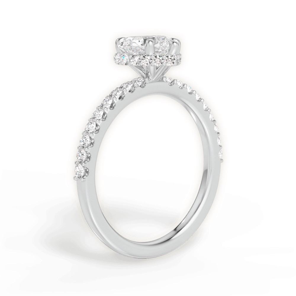 Isabella Heart Cut Lab Grown Diamond 14Kt White Gold Engagement Ring - View 3