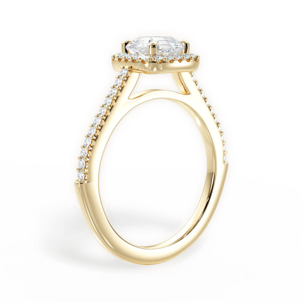 Jeanne Asscher Cut Lab Grown Diamond 18Kt Yellow Gold Engagement Ring - View 2