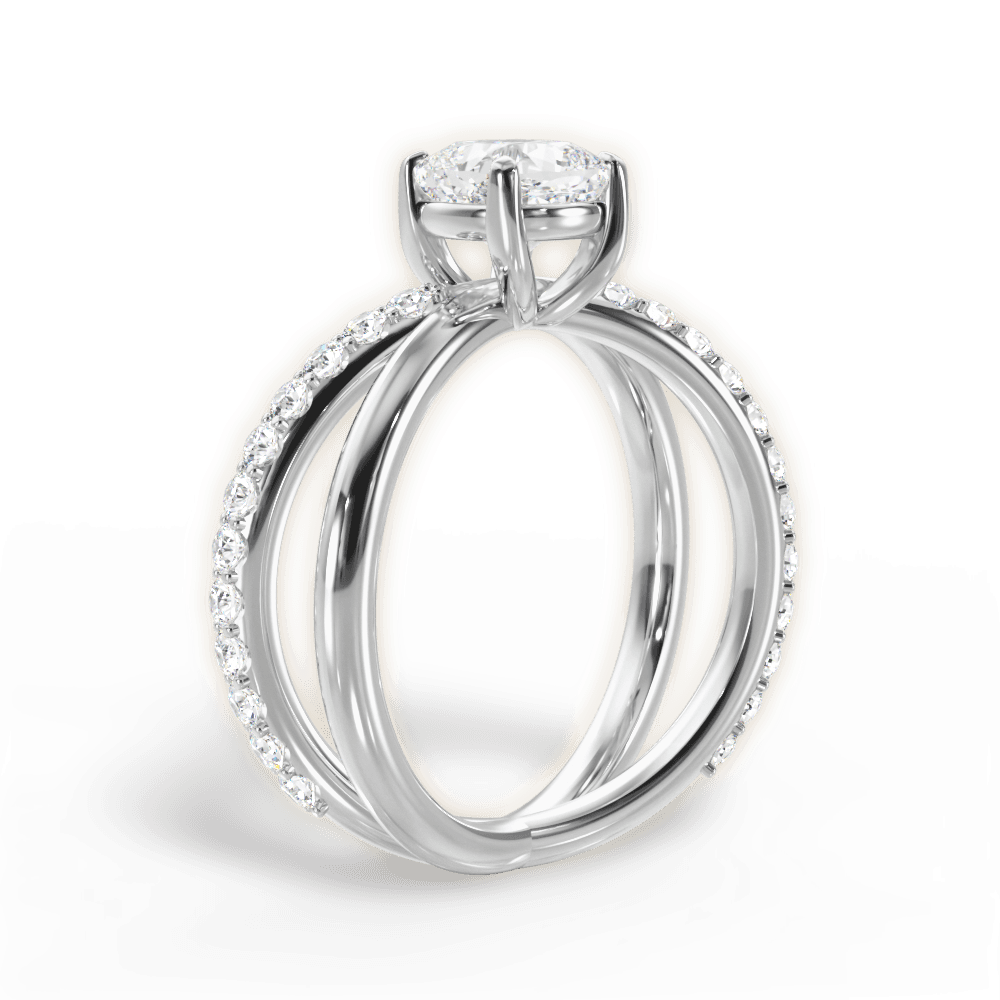 Jennifer Cushion Cut Lab Grown Diamond 18Kt White Gold Engagement Ring - View 2