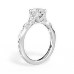 Cassie Round Cut Lab Grown Diamond 14Kt White Gold Engagement Ring - View 3