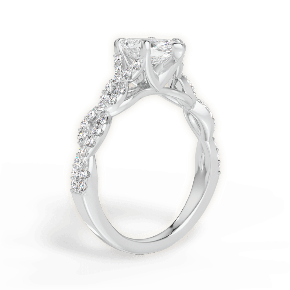 Justine Marquise Cut Lab Grown Diamond 14Kt White Gold Engagement Ring - View 4