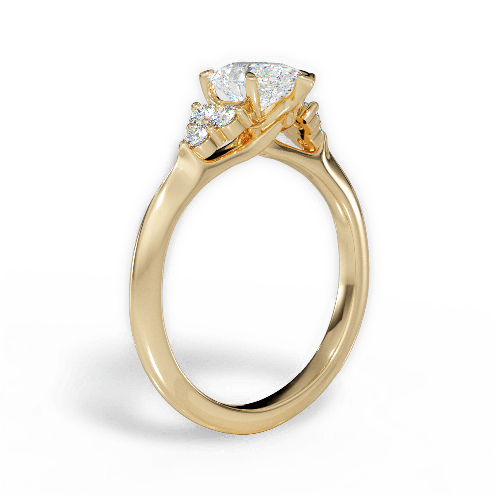 Celeste Pear Cut Lab Grown Diamond 18Kt Yellow Gold Engagement Ring - View 4
