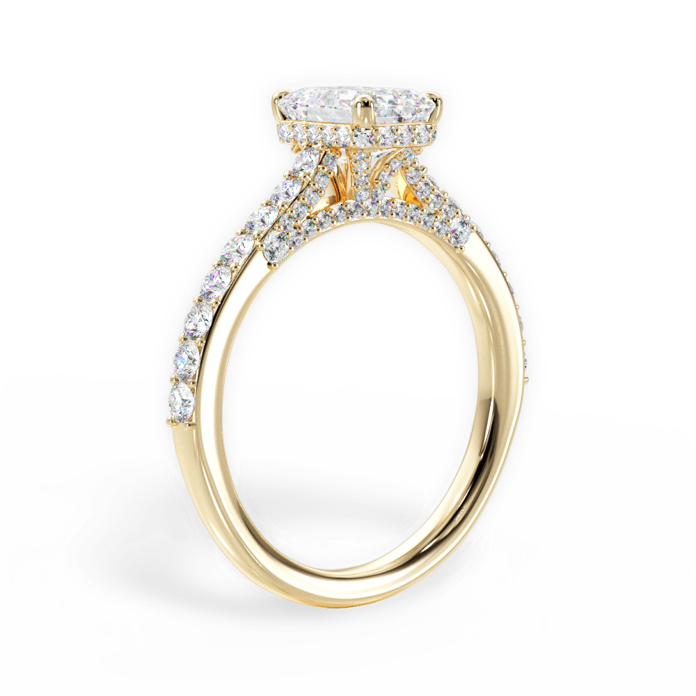 Laura Emerald Cut Lab Grown Diamond 18Kt Yellow Gold Engagement Ring - View 3