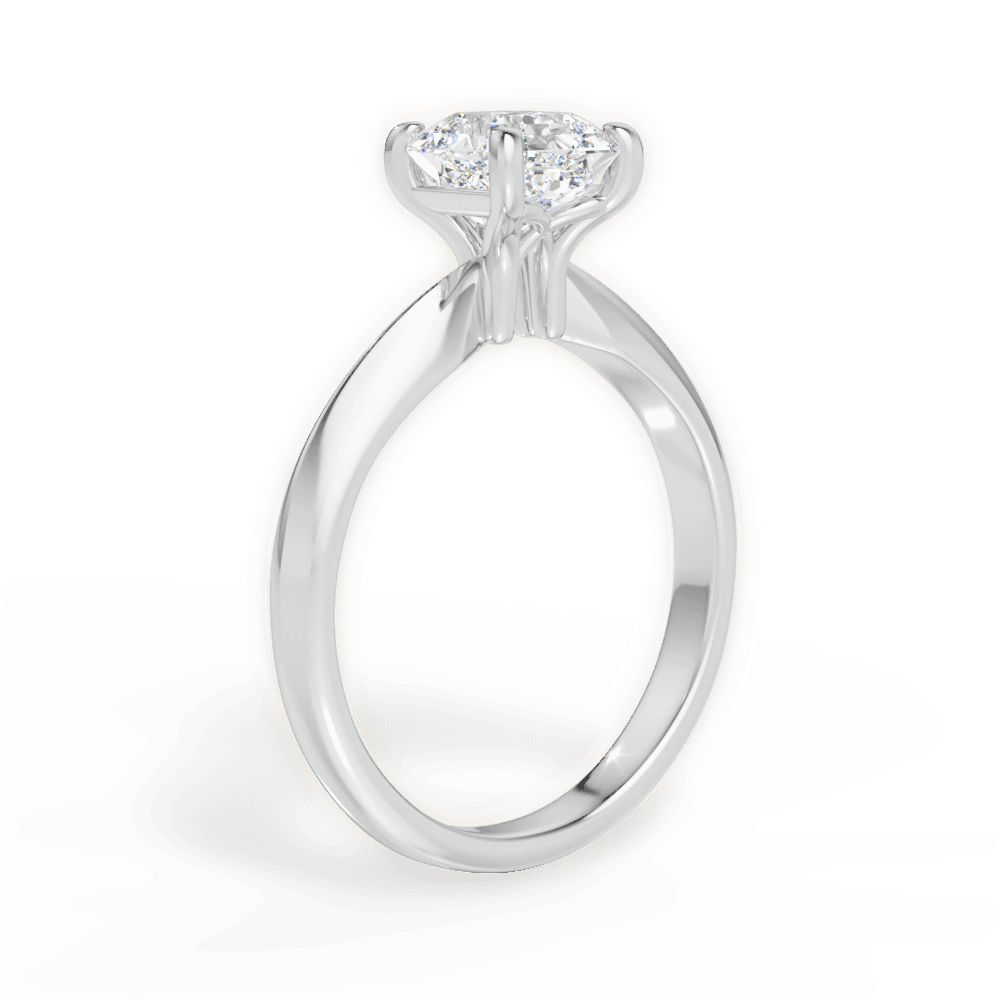 Aria Asscher Cut Lab Grown Diamond Platinum Engagement Ring - View 3