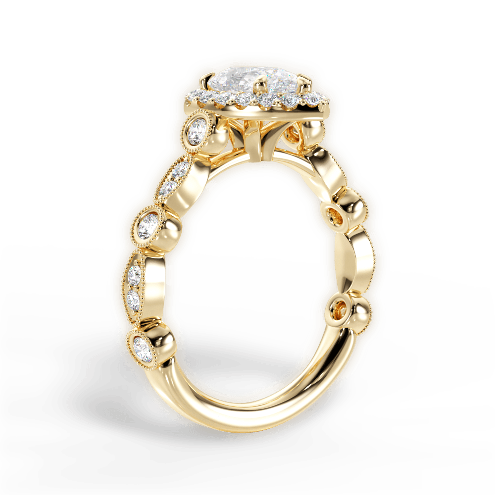 Irene Pear Cut Lab Grown Diamond 18Kt Yellow Gold Engagement Ring - View 2