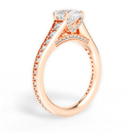 Leslie Cushion Cut Lab Grown Diamond 18Kt Rose Gold Engagement Ring - View 2