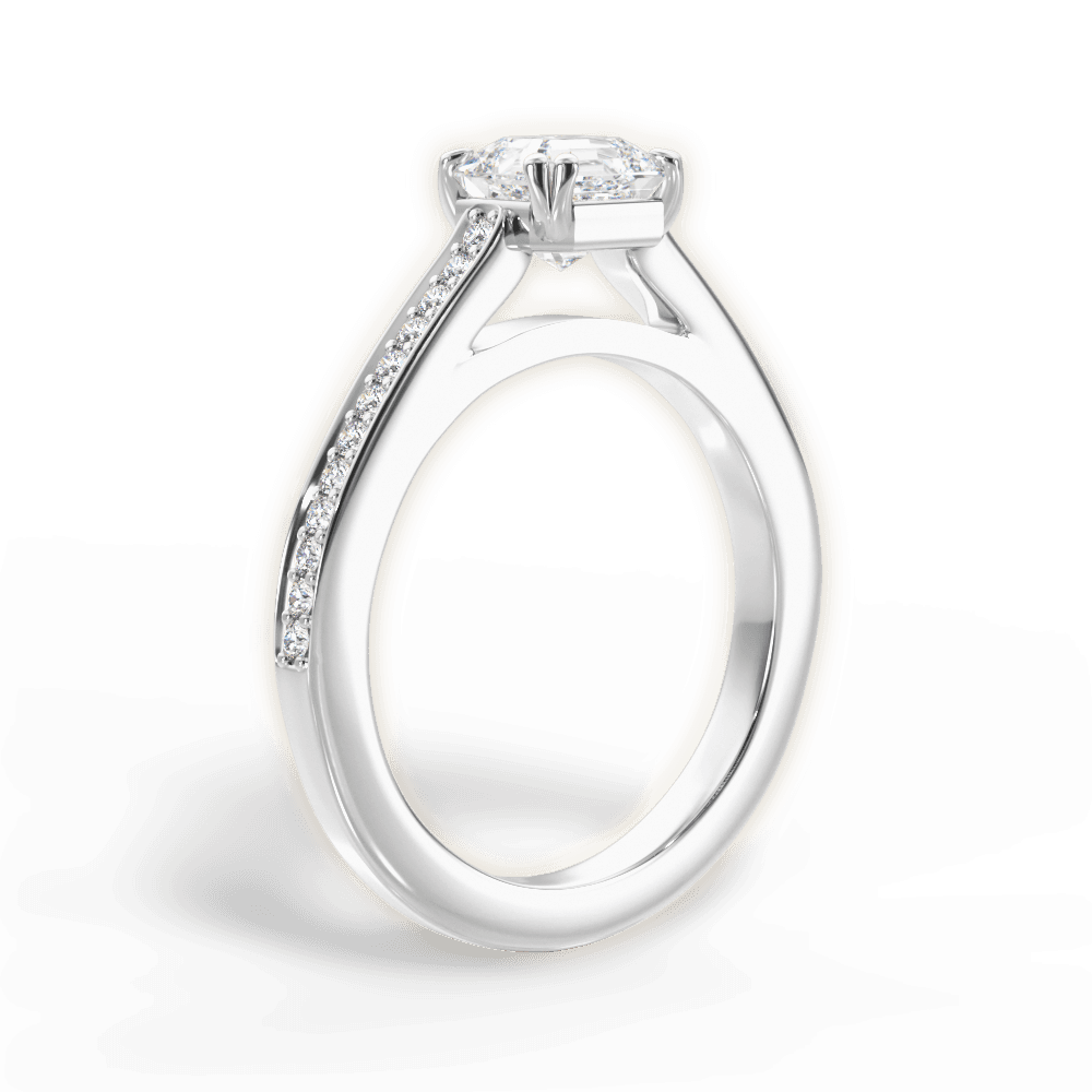 Denise Asscher Cut Lab Grown Diamond 14Kt White Gold Engagement Ring - View 2