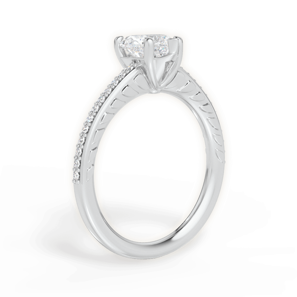 Caroline Heart Cut Lab Grown Diamond 14Kt White Gold Engagement Ring - View 2