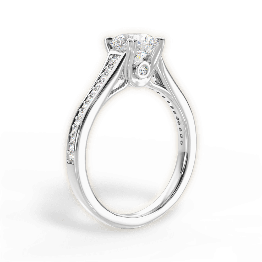 Delia Round Cut Lab Grown Diamond Platinum Engagement Ring - View 4