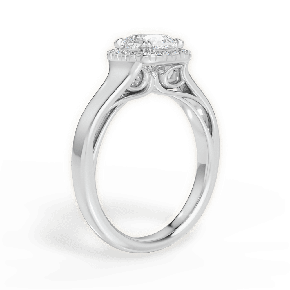 Jasmin Cushion Cut Lab Grown Diamond 14Kt White Gold Engagement Ring - View 4
