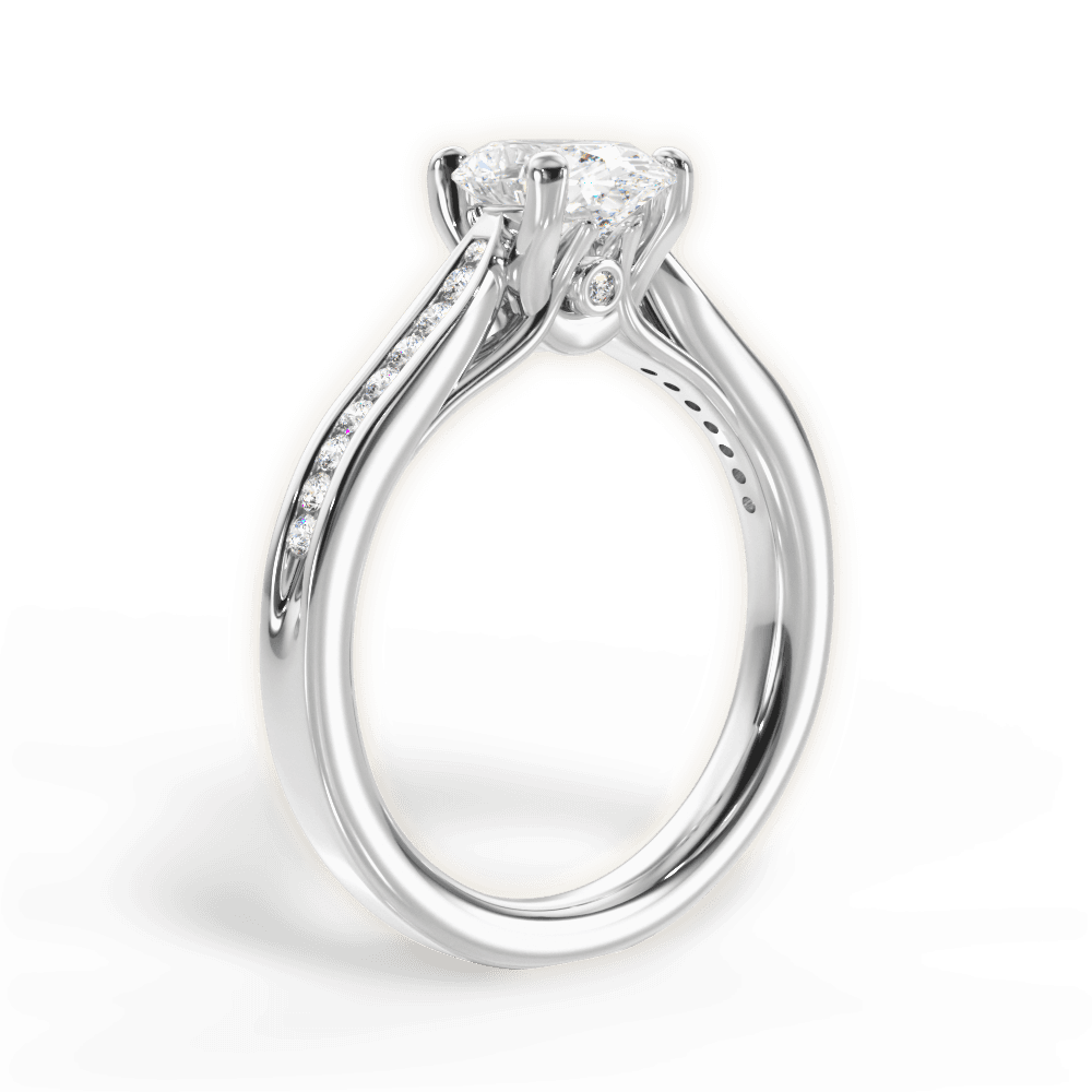 Elena Oval Cut Lab Grown Diamond Platinum Engagement Ring - View 2