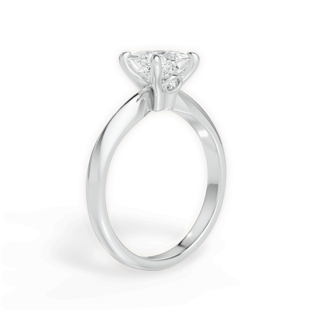 Amanda Princess Cut Lab Grown Diamond 18Kt White Gold Engagement Ring - View 3