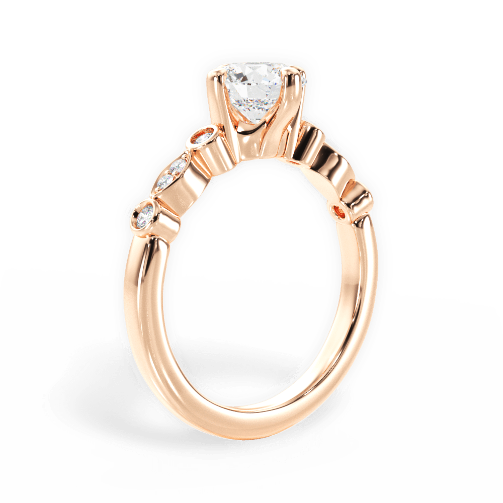 Catherine Round Cut Lab Grown Diamond 18Kt Rose Gold Engagement Ring - View 2