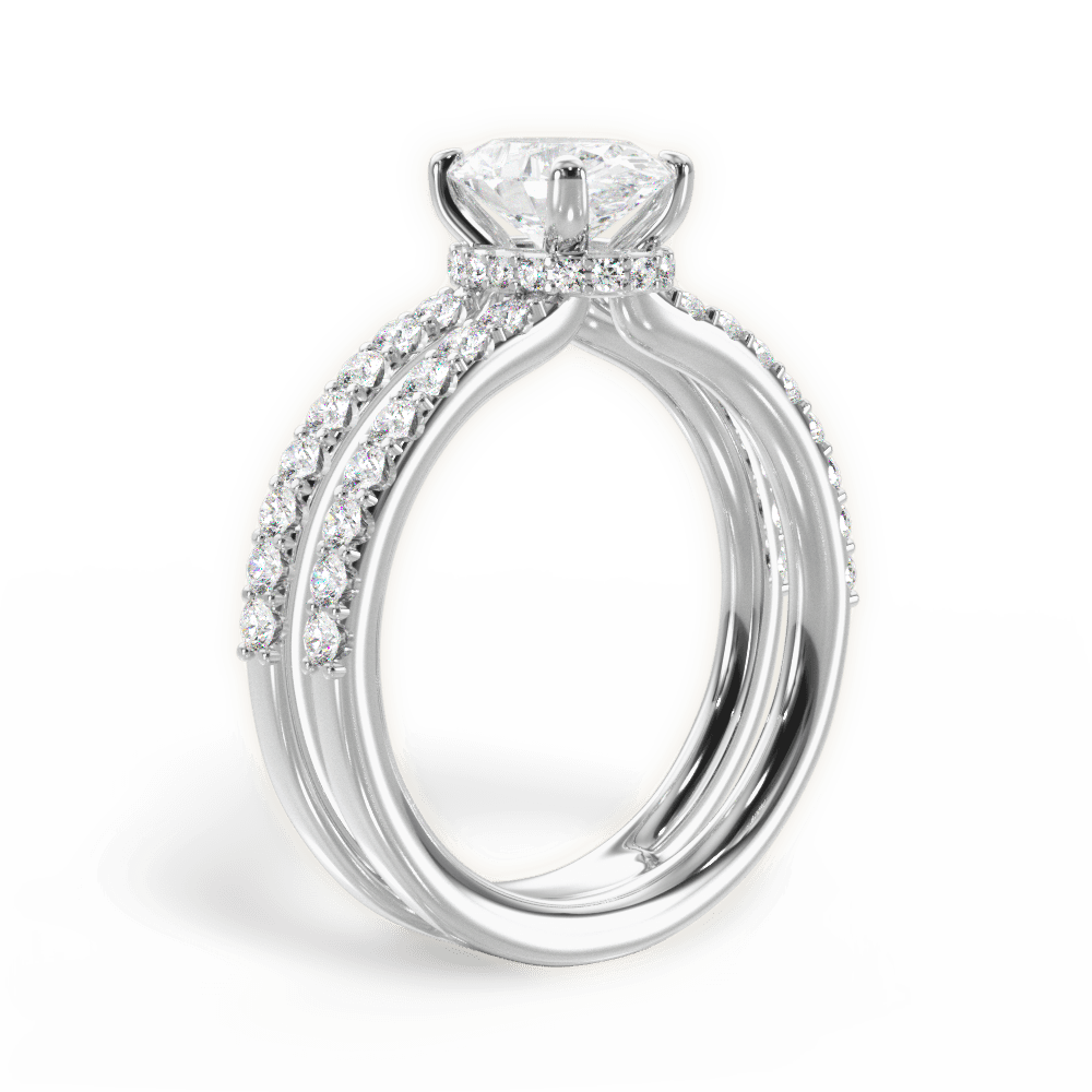 Christie Oval Cut Lab Grown Diamond 18Kt White Gold Engagement Ring - View 4