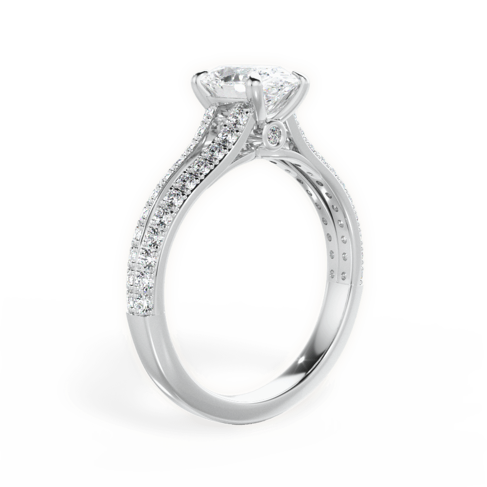 Kendra Oval Cut Lab Grown Diamond Platinum Engagement Ring - View 3