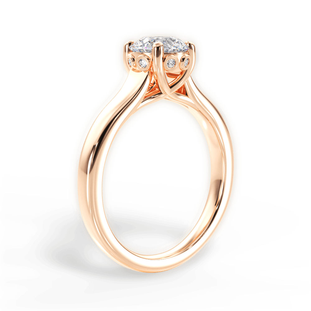 Carol Round Cut Lab Grown Diamond 18Kt Rose Gold Engagement Ring - View 4