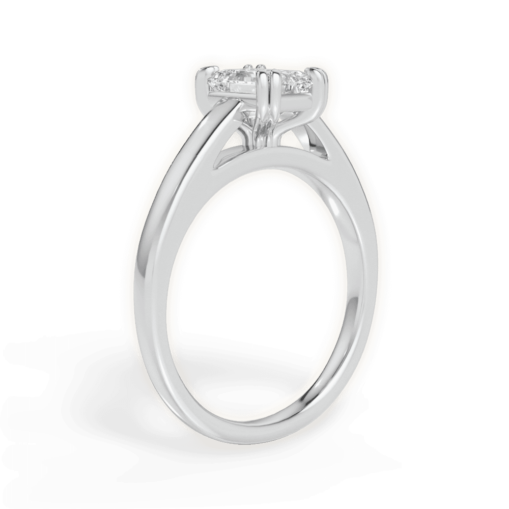 Anna Emerald Cut Lab Grown Diamond 14Kt White Gold Engagement Ring - View 3