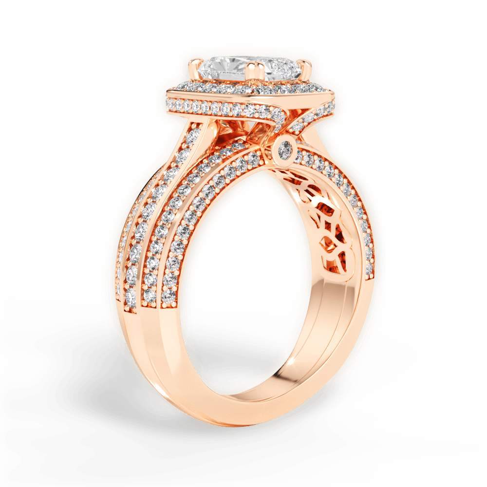 Madison Radiant Cut Lab Grown Diamond 18Kt Rose Gold Engagement Ring - View 2