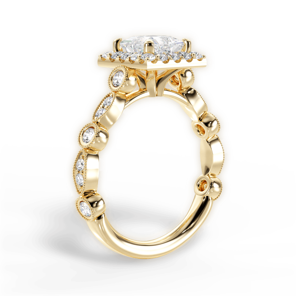 Irene Princess Cut Lab Grown Diamond 18Kt Yellow Gold Engagement Ring - View 3