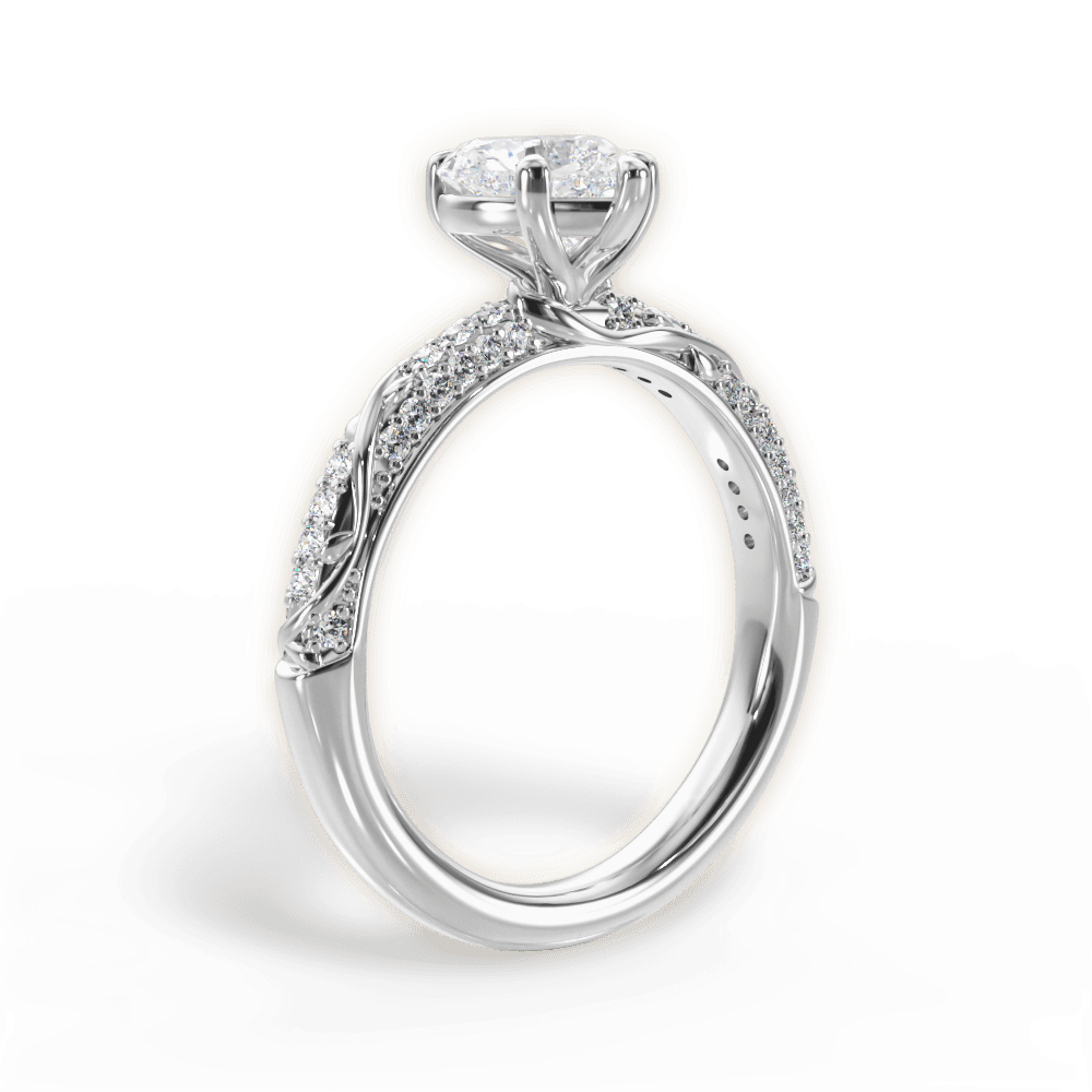 Gloria Heart Cut Lab Grown Diamond Platinum Engagement Ring - View 3