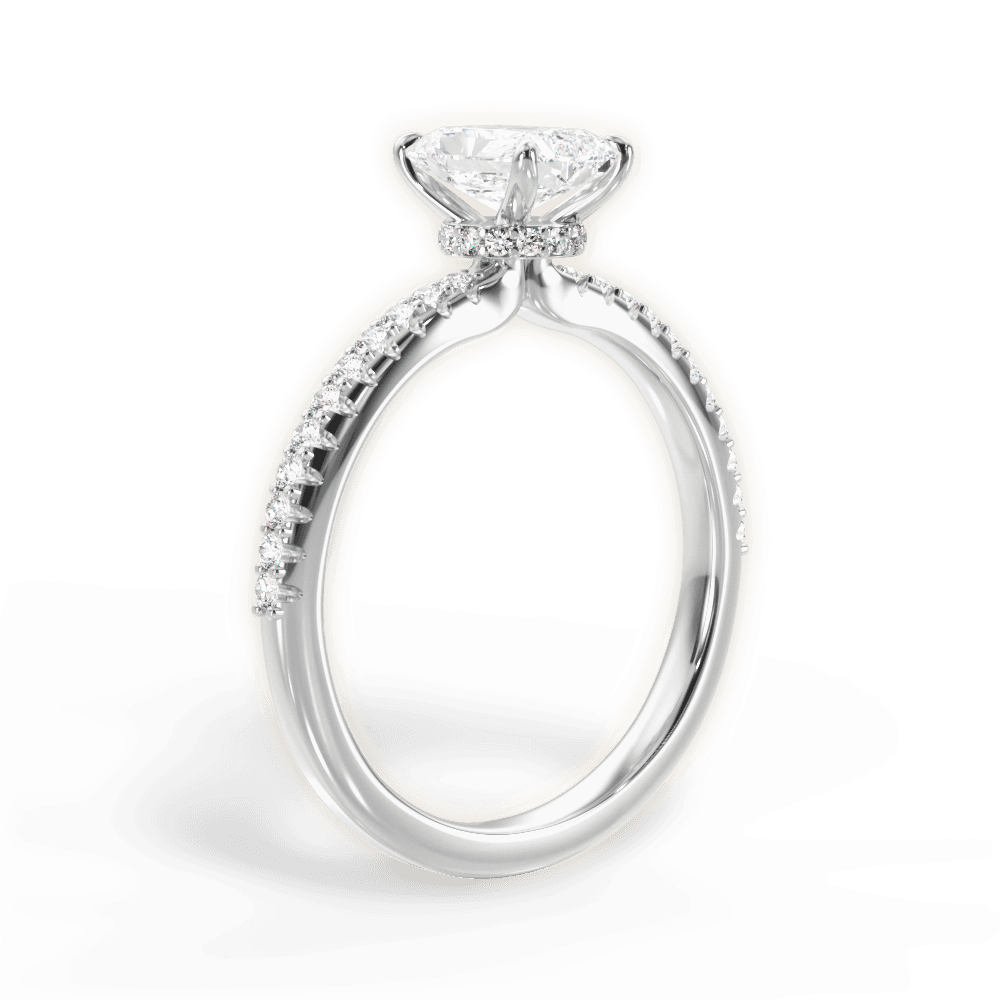 Giselle Radiant Cut Lab Grown Diamond 14Kt White Gold Engagement Ring - View 4