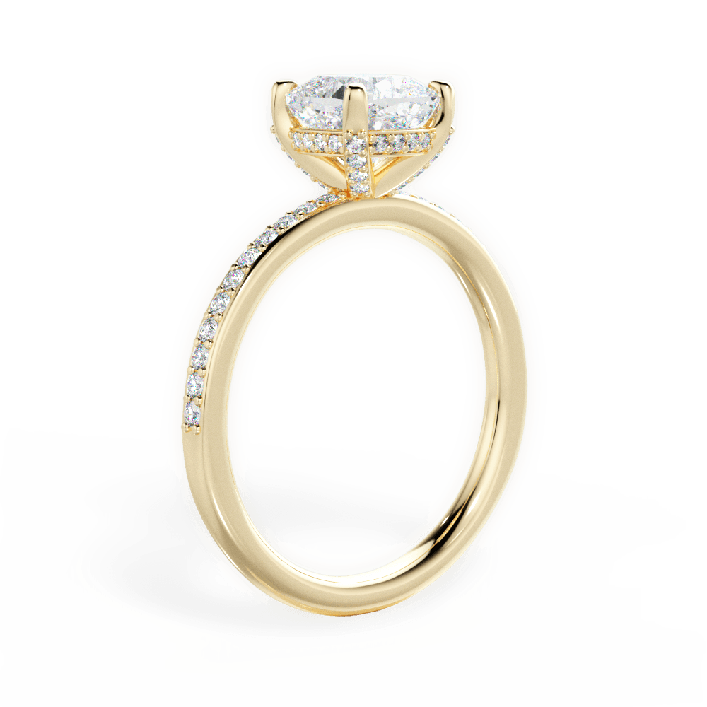 Janice Cushion Cut Lab Grown Diamond 18Kt Yellow Gold Engagement Ring - View 4