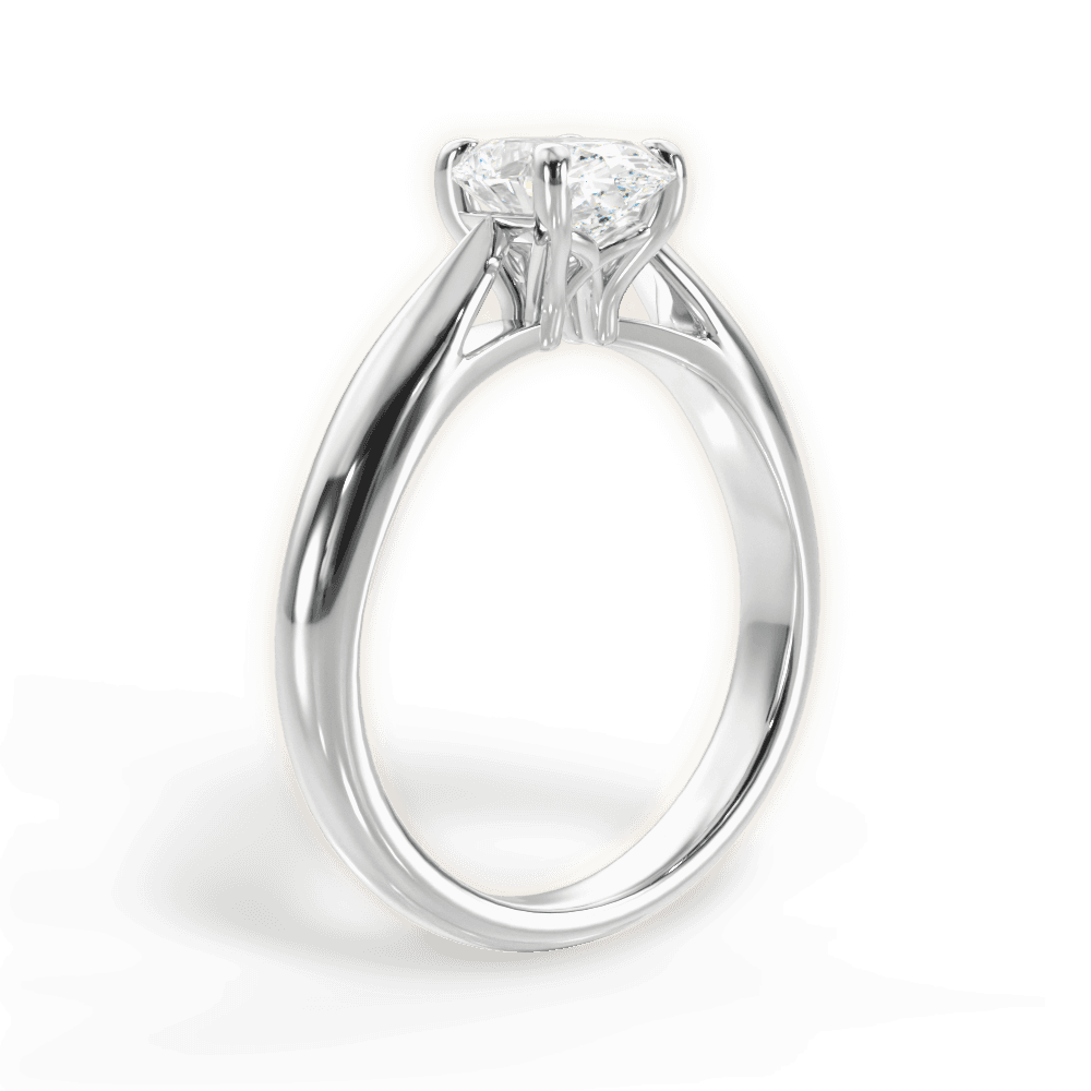 Amy Oval Cut Lab Grown Diamond 18Kt White Gold Engagement Ring - View 2