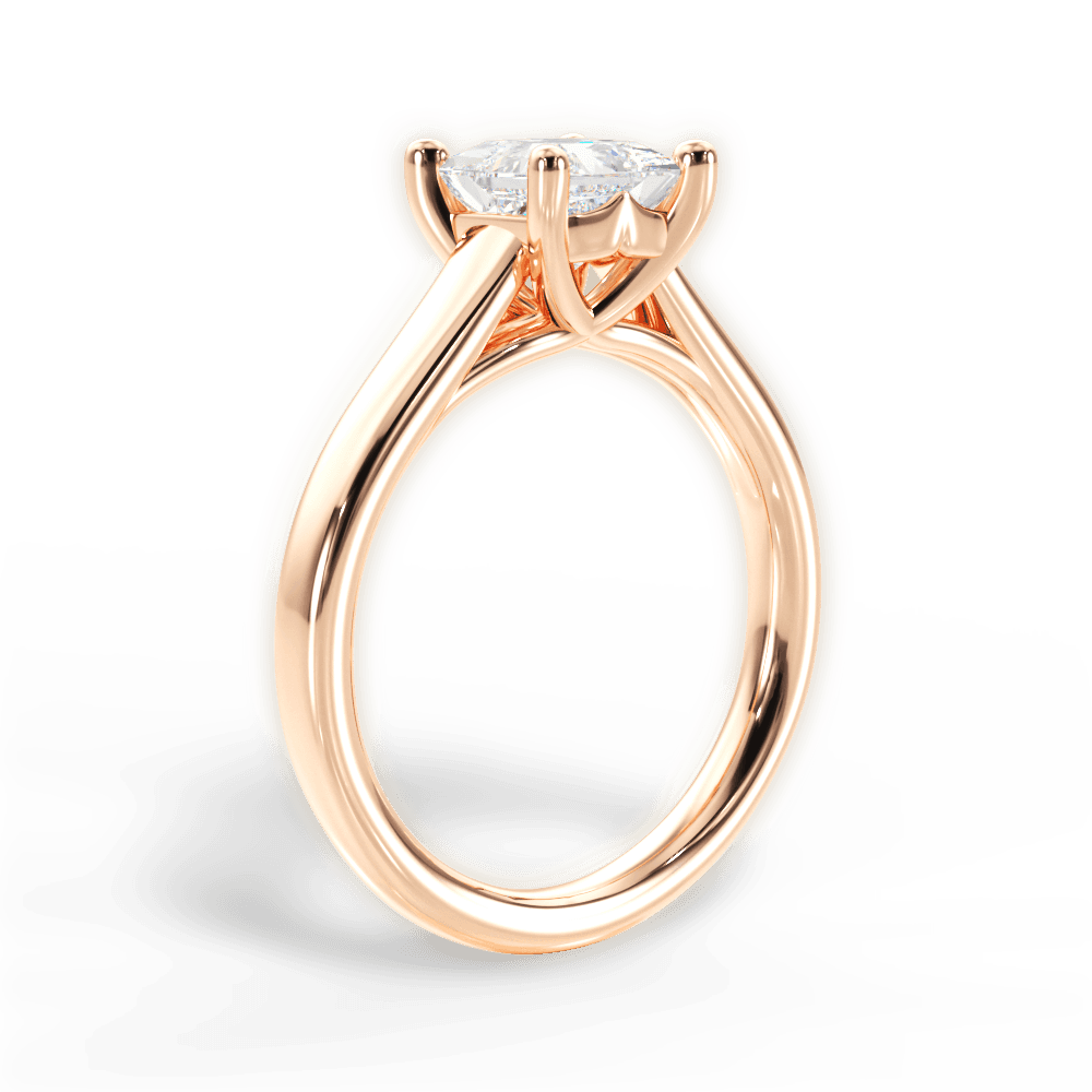 Ariana Princess Cut Lab Grown Diamond 18Kt Rose Gold Engagement Ring - View 2