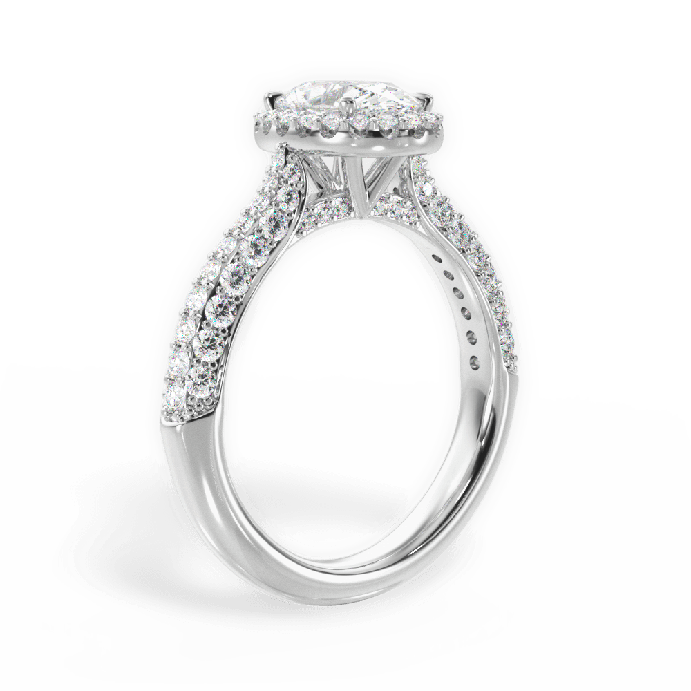 Lucy Oval Cut Lab Grown Diamond 18Kt White Gold Engagement Ring - View 2