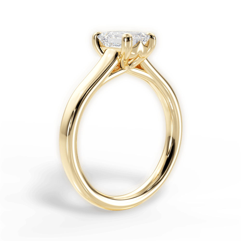 Ariana Emerald Cut Lab Grown Diamond 18Kt Yellow Gold Engagement Ring - View 2