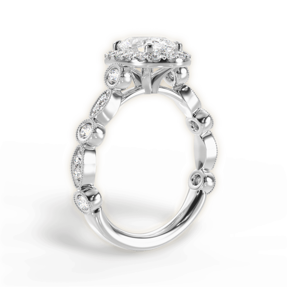 Irene Oval Cut Lab Grown Diamond 14Kt White Gold Engagement Ring - View 4