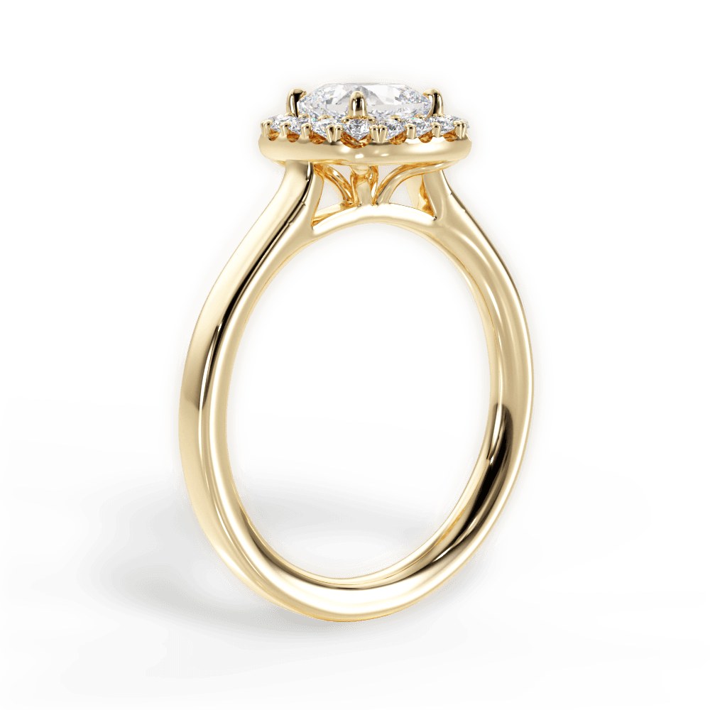 Fiona Cushion Cut Lab Grown Diamond 18Kt Yellow Gold Engagement Ring - View 2