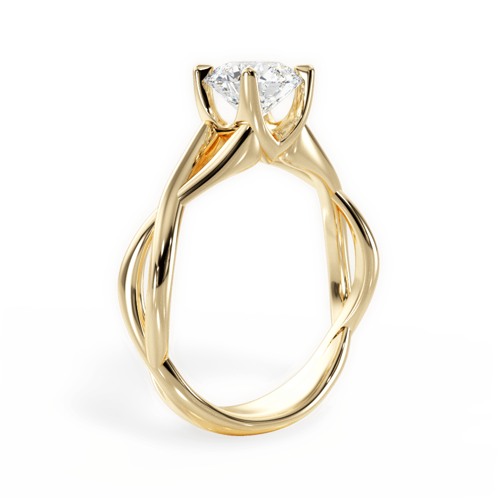 Aubrey Round Cut Lab Grown Diamond 18Kt Yellow Gold Engagement Ring - View 2
