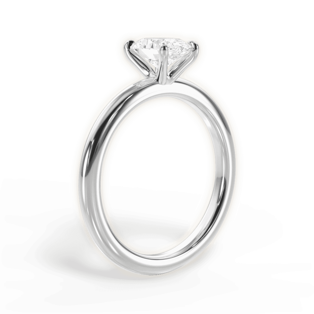 Allison Oval Cut Lab Grown Diamond Platinum Engagement Ring - View 4