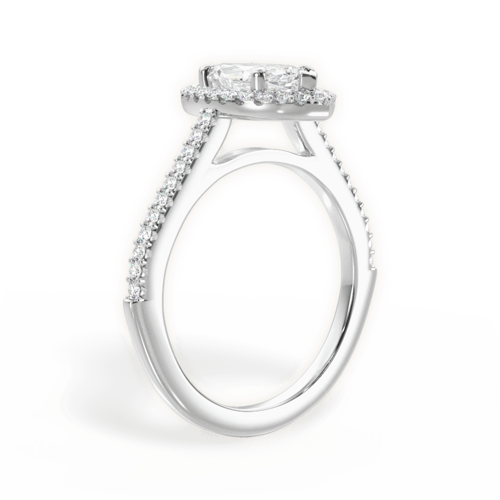 Jeanne Marquise Cut Lab Grown Diamond 14Kt White Gold Engagement Ring - View 4
