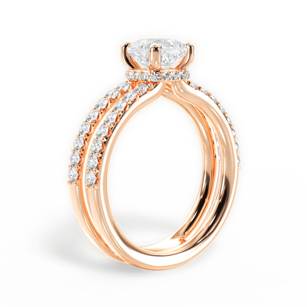 Christie Cushion Cut Lab Grown Diamond 18Kt Rose Gold Engagement Ring - View 2